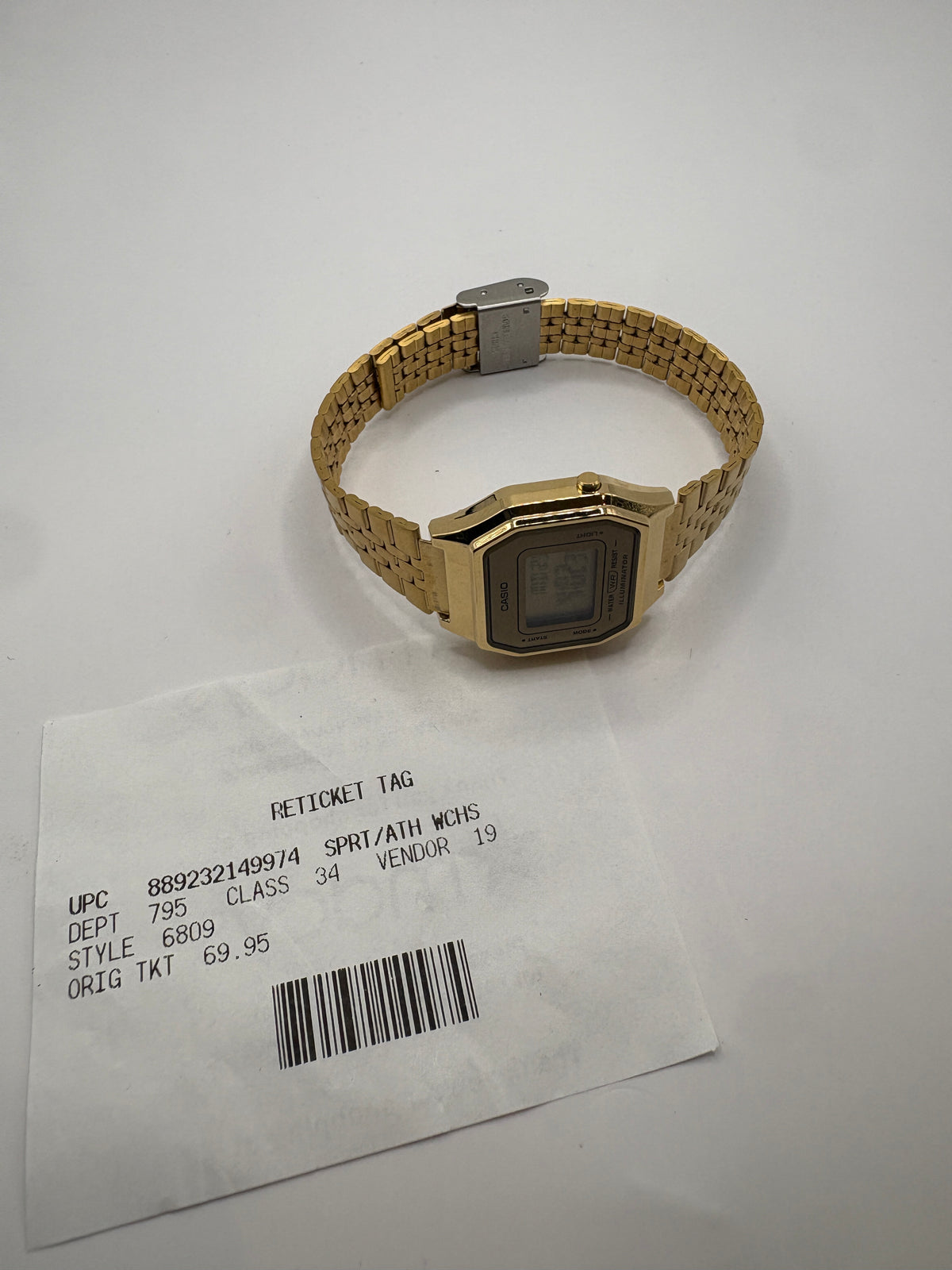 Casio LA-680WGA-9B Digital Gold Tone Illuminator Watch