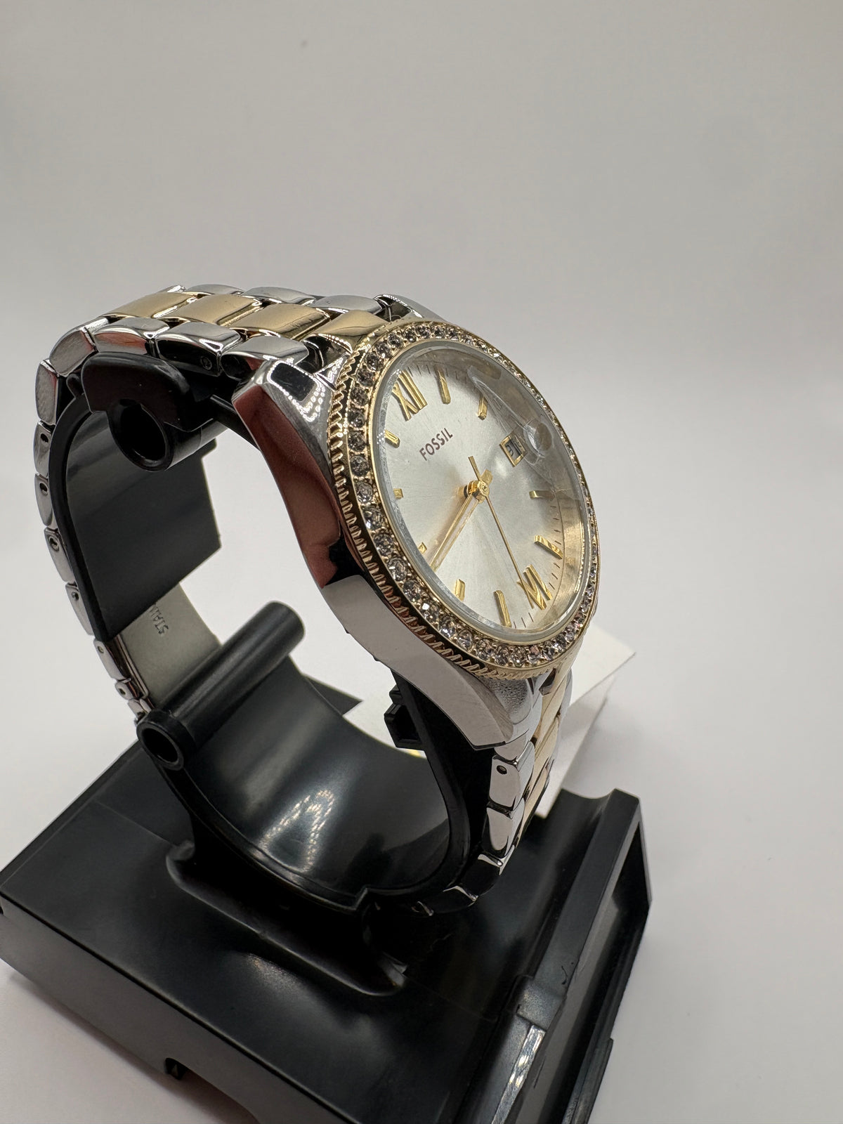 Fossil Scarlette ES4319 Women's Two-Tone Crystal Bezel Date Watch