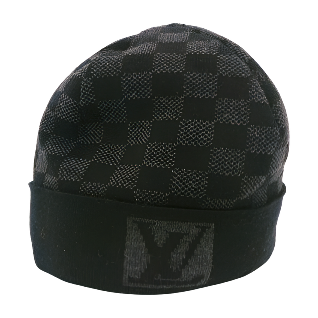 6201 - Louis Vuitton Damier Graphite Knit Cap – Black