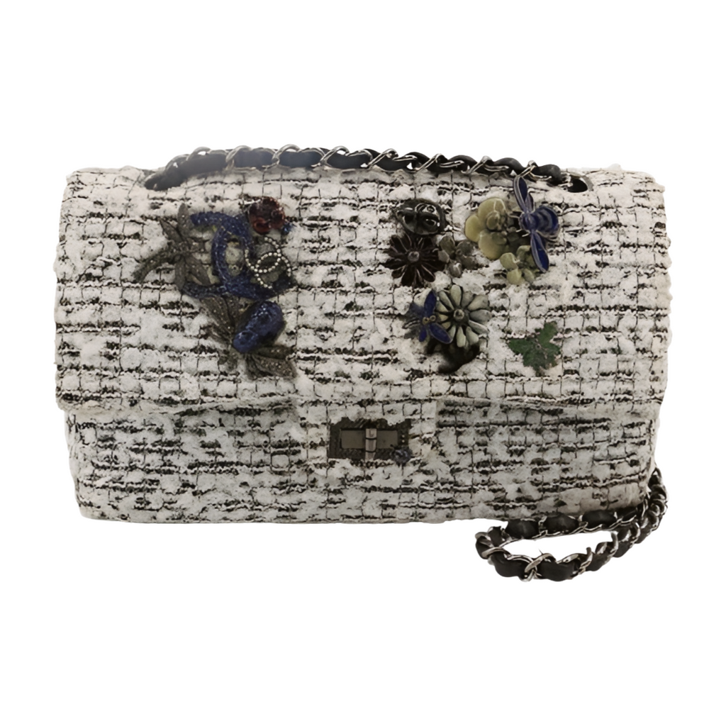 Chanel Tweed 2.55 Matelasse Insect Motif Chain Shoulder Bag