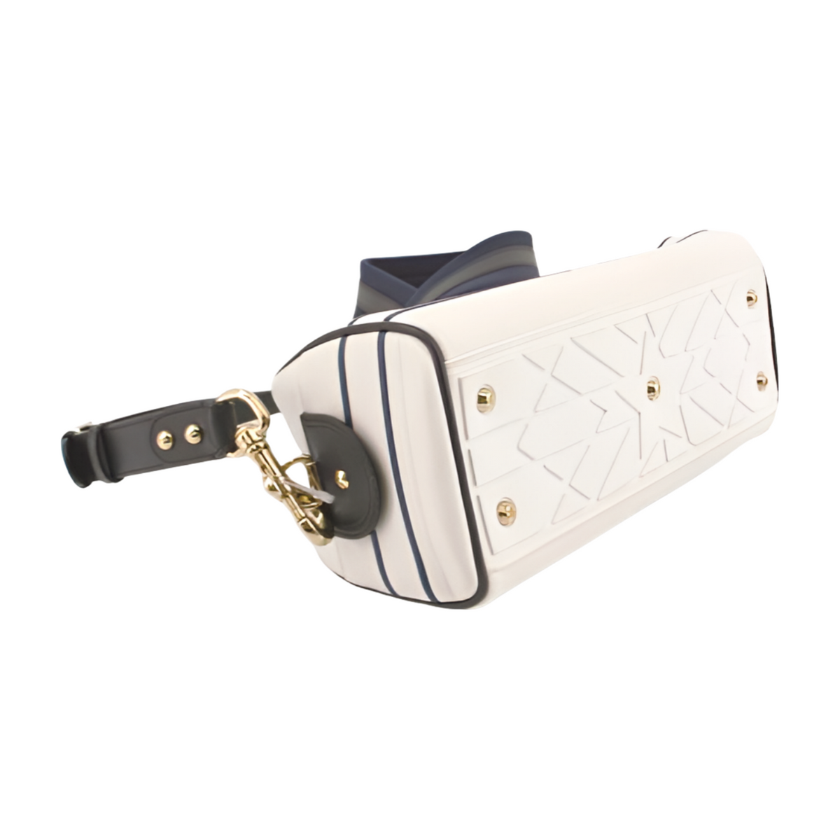 6101 - Dior Vibe Medium Zip Bowling Bag – White & Navy