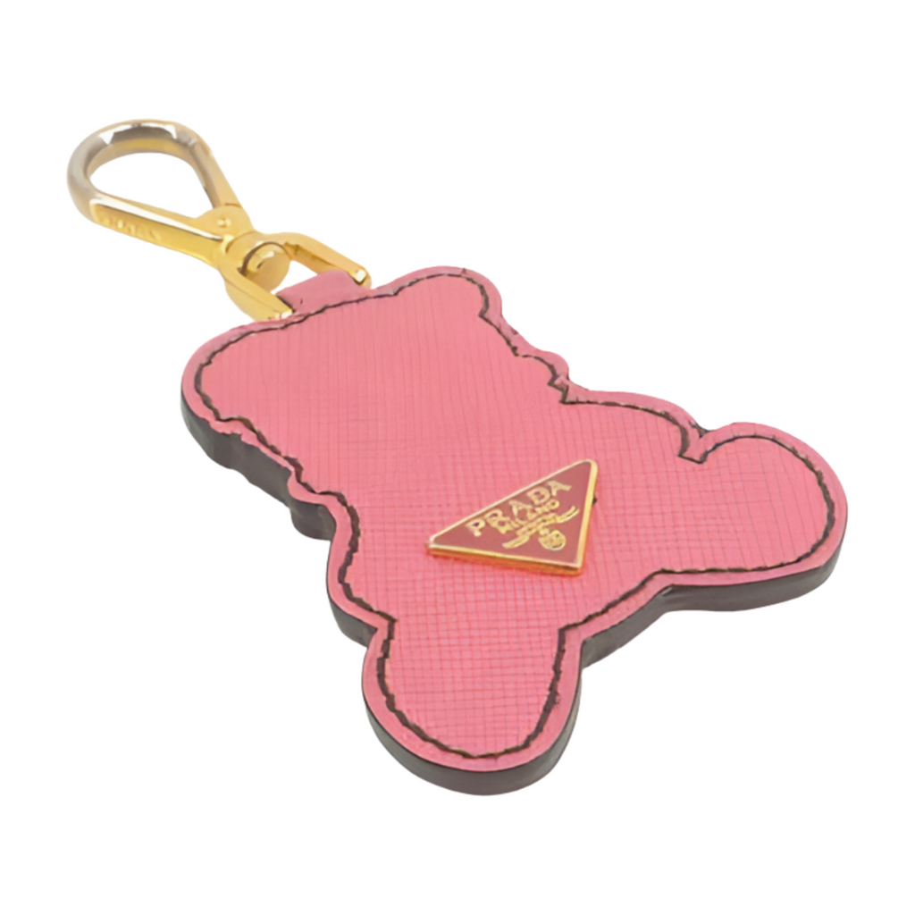 6287 Prada Bear Bag Charm - Gold & Pink