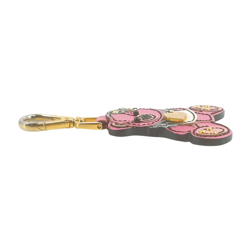 6287 Prada Bear Bag Charm - Gold & Pink