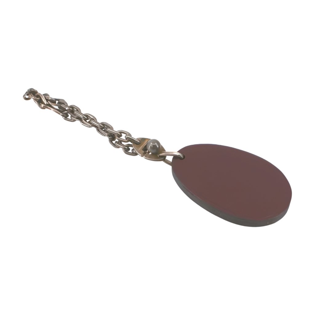 Hermes Leather Keychain Charm - Eggplant