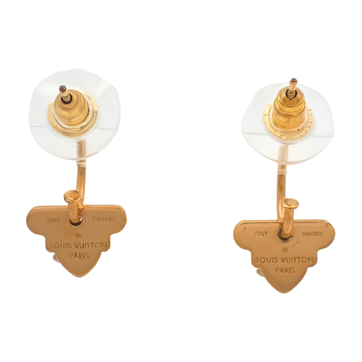 Louis Vuitton Trunk Lock Earrings - Gold