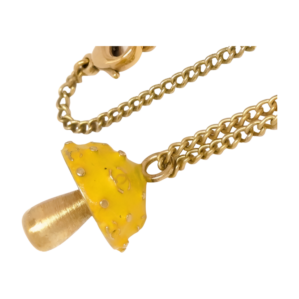 Chanel Coco Mushroom Gold Necklace with Chain - Gold