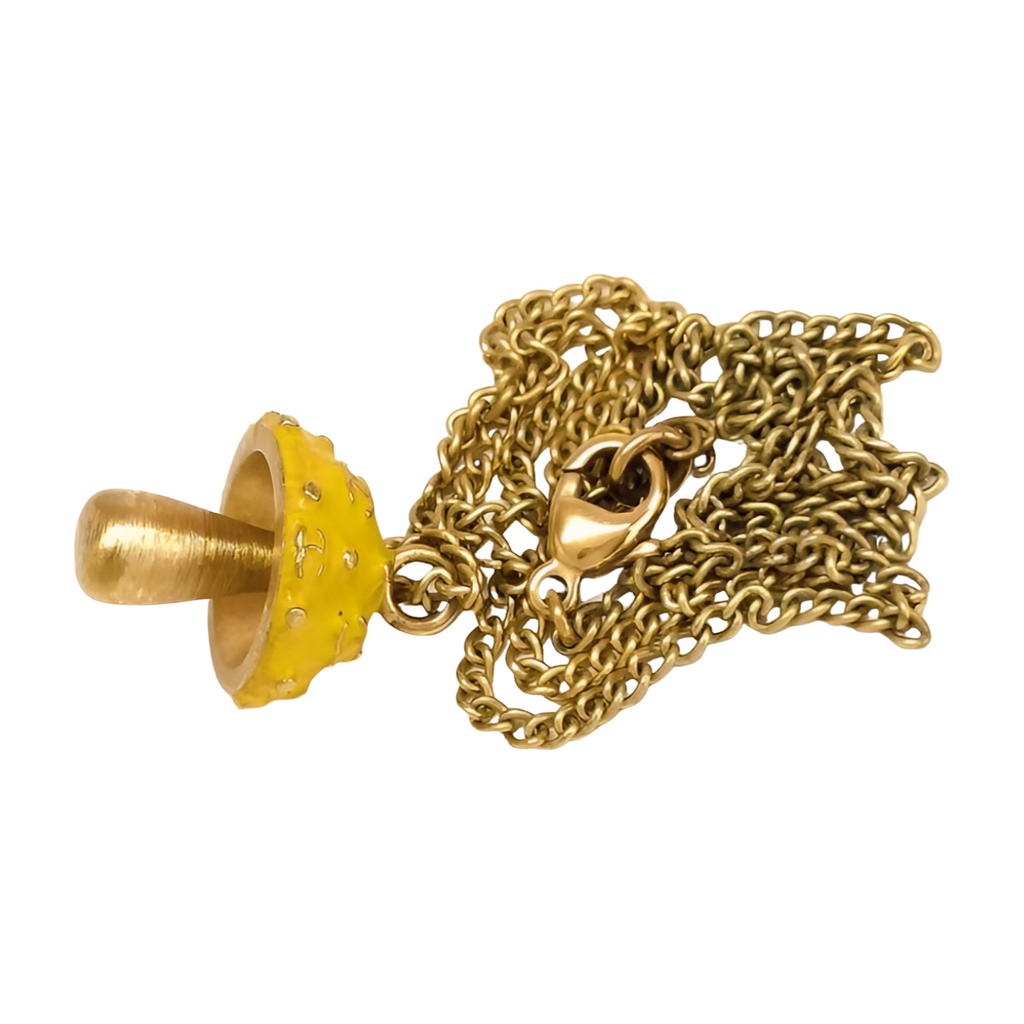Chanel Coco Mushroom Gold Necklace with Chain - Gold