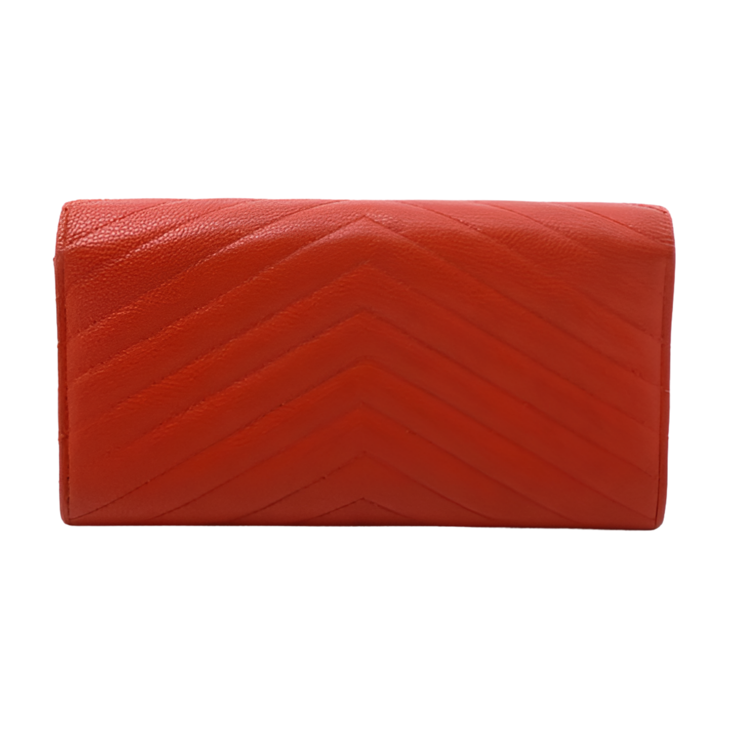 Chanel V-Stitch Chevron Long Wallet - Red