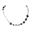 6750 - Chanel Interlocking CC Coco Mark Black Bead Necklace