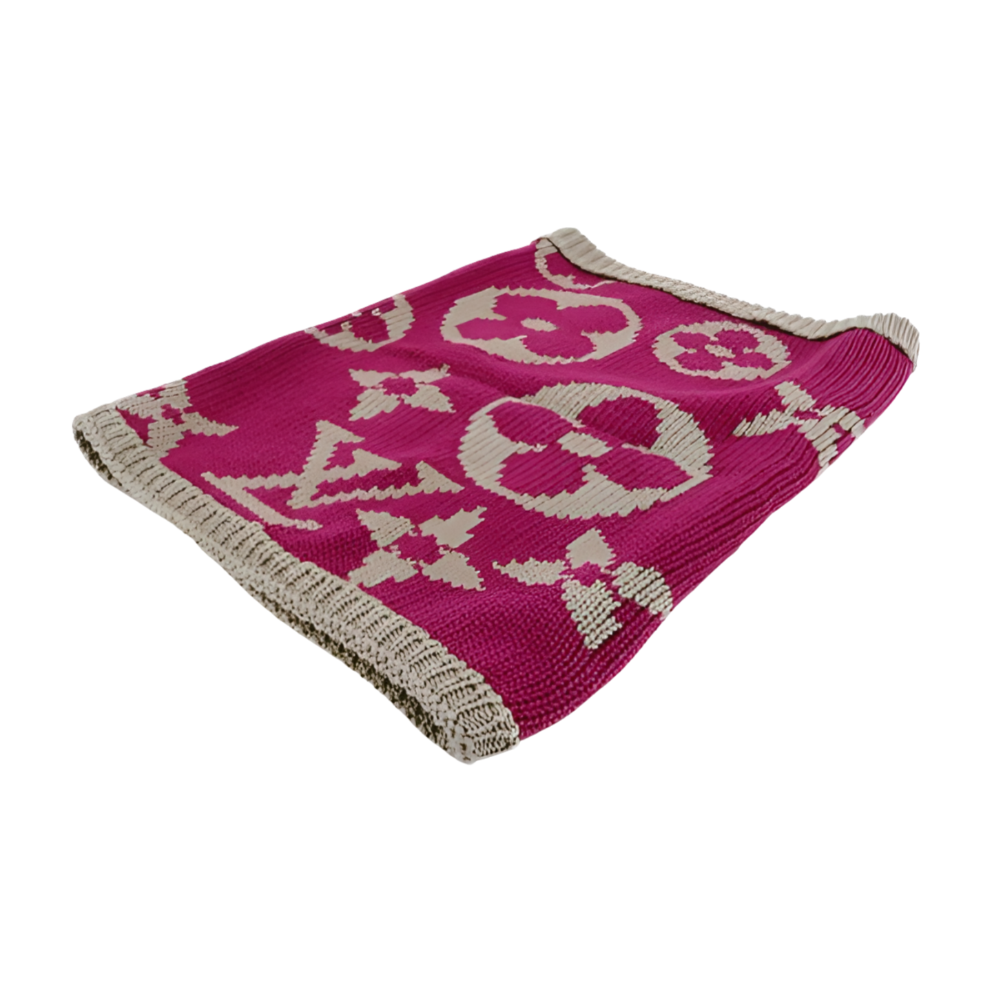 6383 - Louis Vuitton Monogram Reversible Snood - Pink & Grey