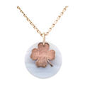 6385 - Chanel Clover Pendant Necklace - Bronze & Gold