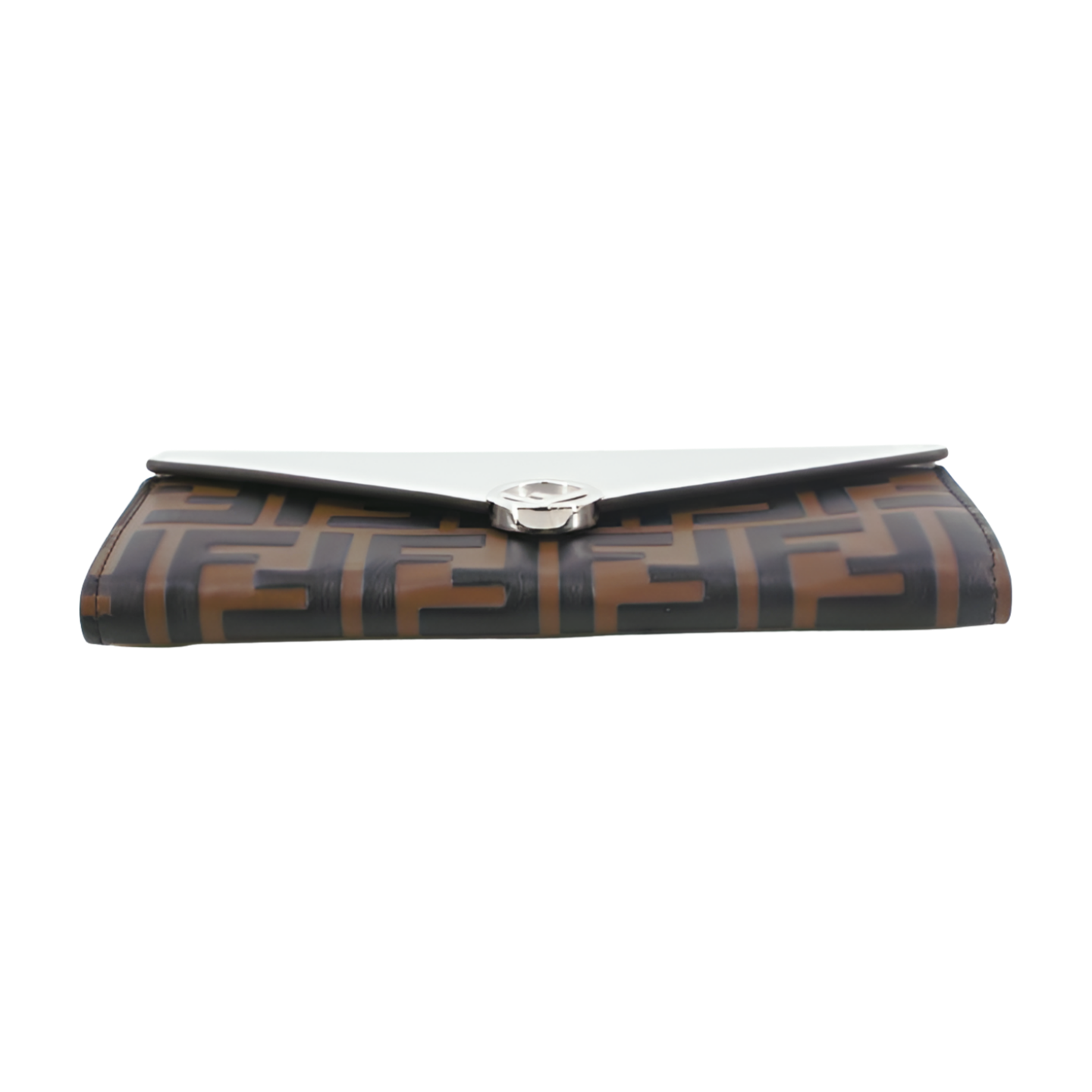 6387 - Fendi FF Logo Bifold Long Wallet - Silver & Monogram