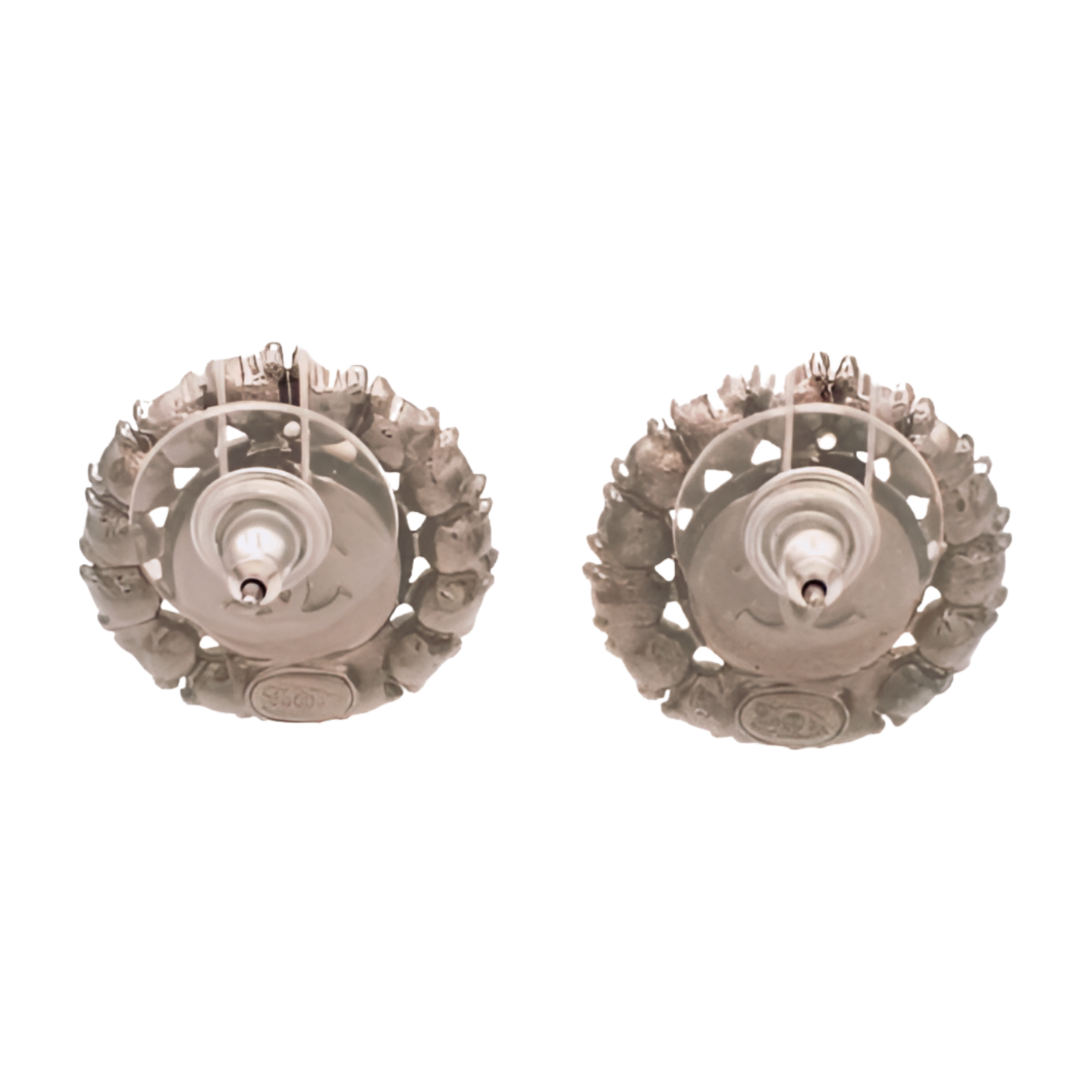 6394 - Chanel COCO Mark Rhinestone Pearl Earrings