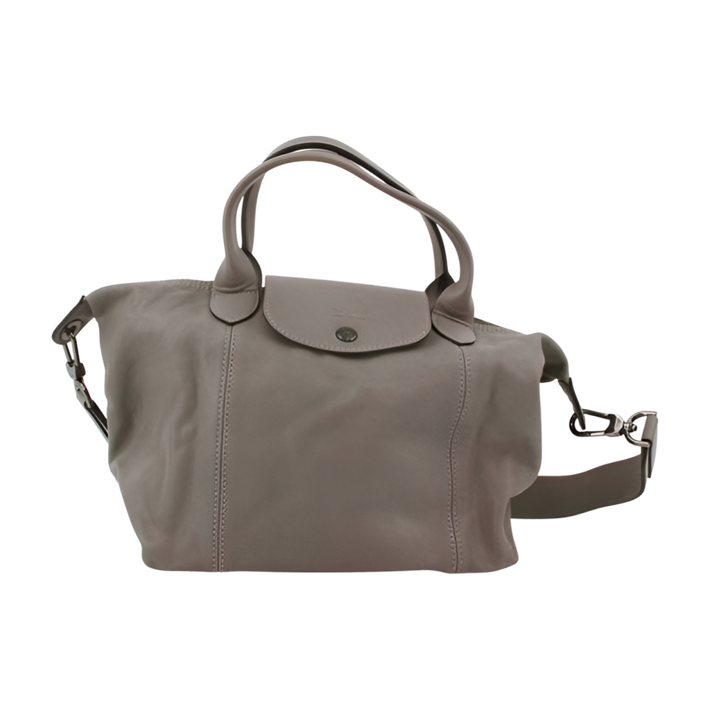 6395 - Longchamp Le Pliage Cuir Tote Bag - Interchangeable Strap - Grey