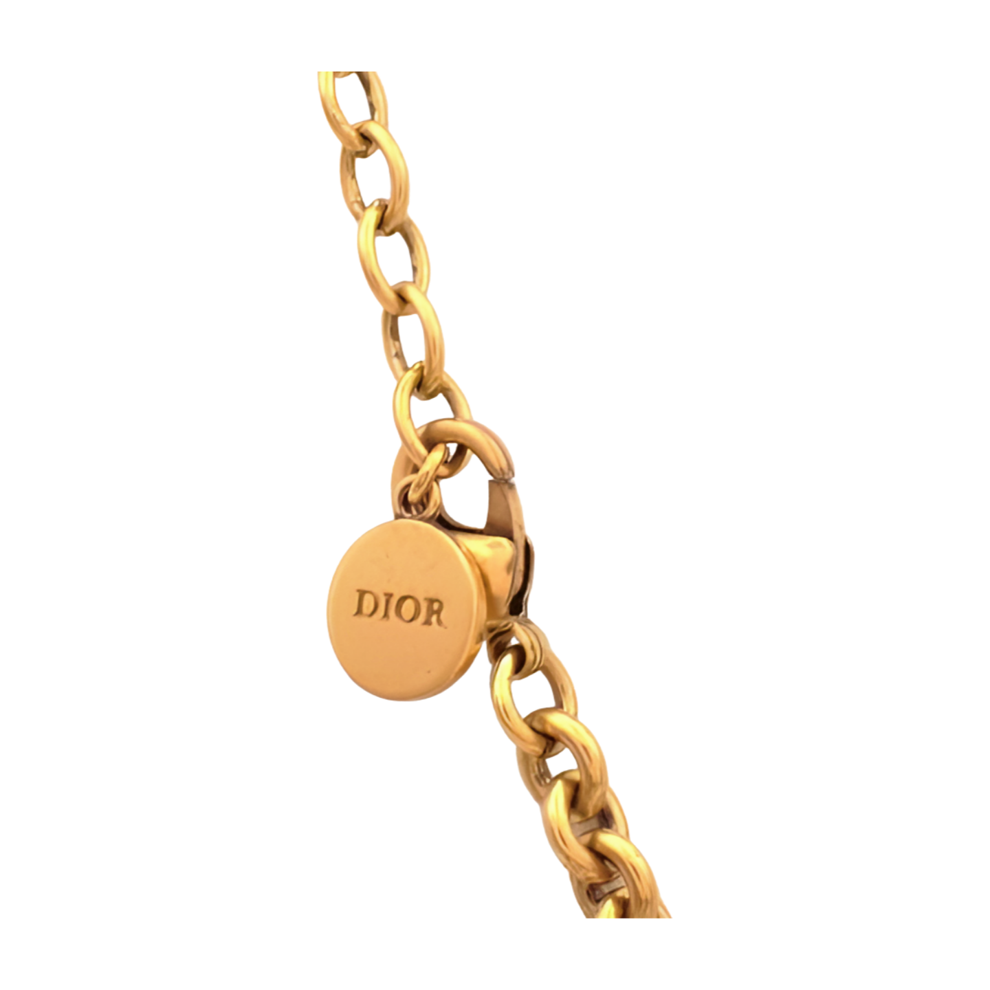 6448 - Dior Gold Stone Pendant Necklace Gold