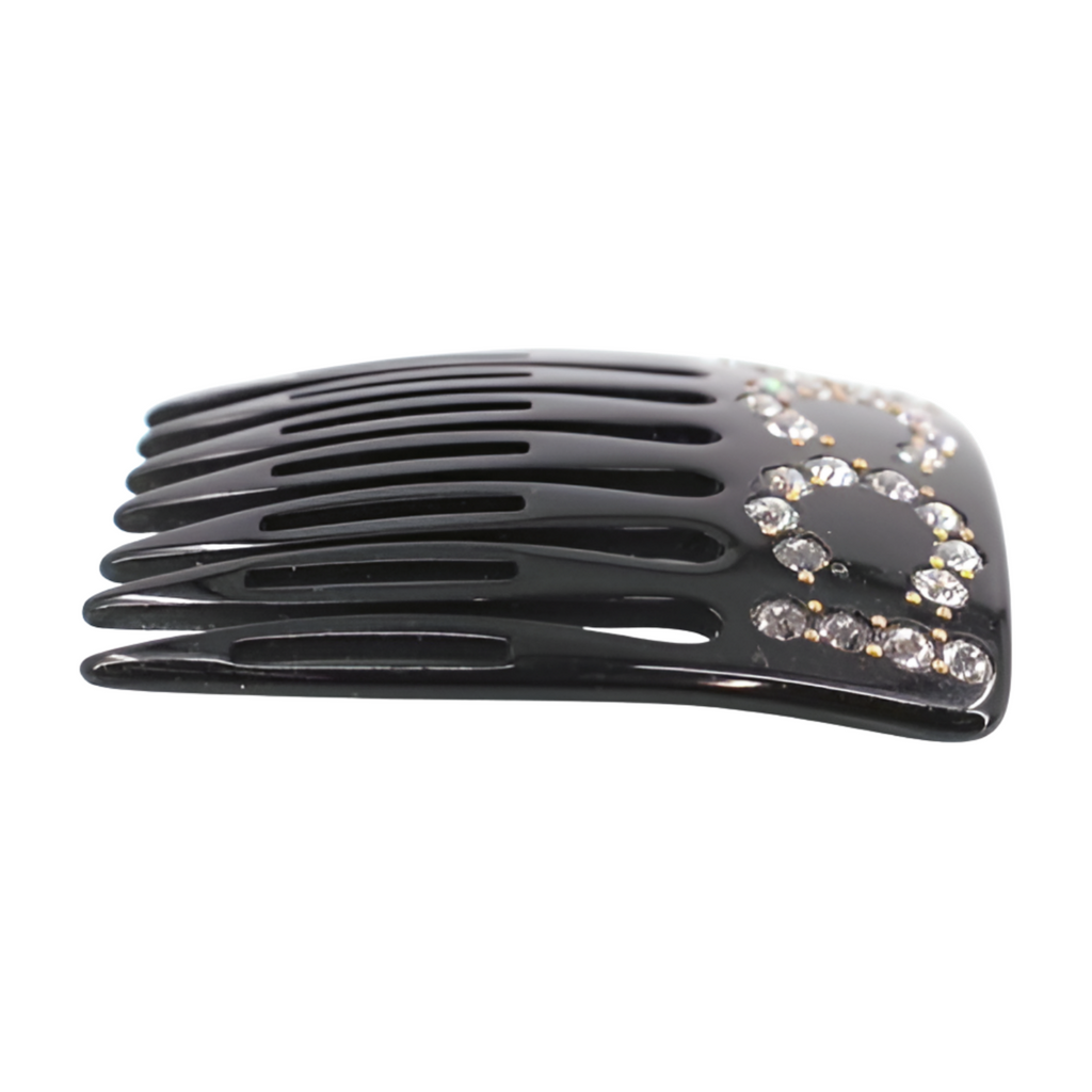 Gucci Rhinestone Logo Hair Comb - Black