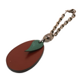 Hermes Eggplant  Key Ring with Silver Chain