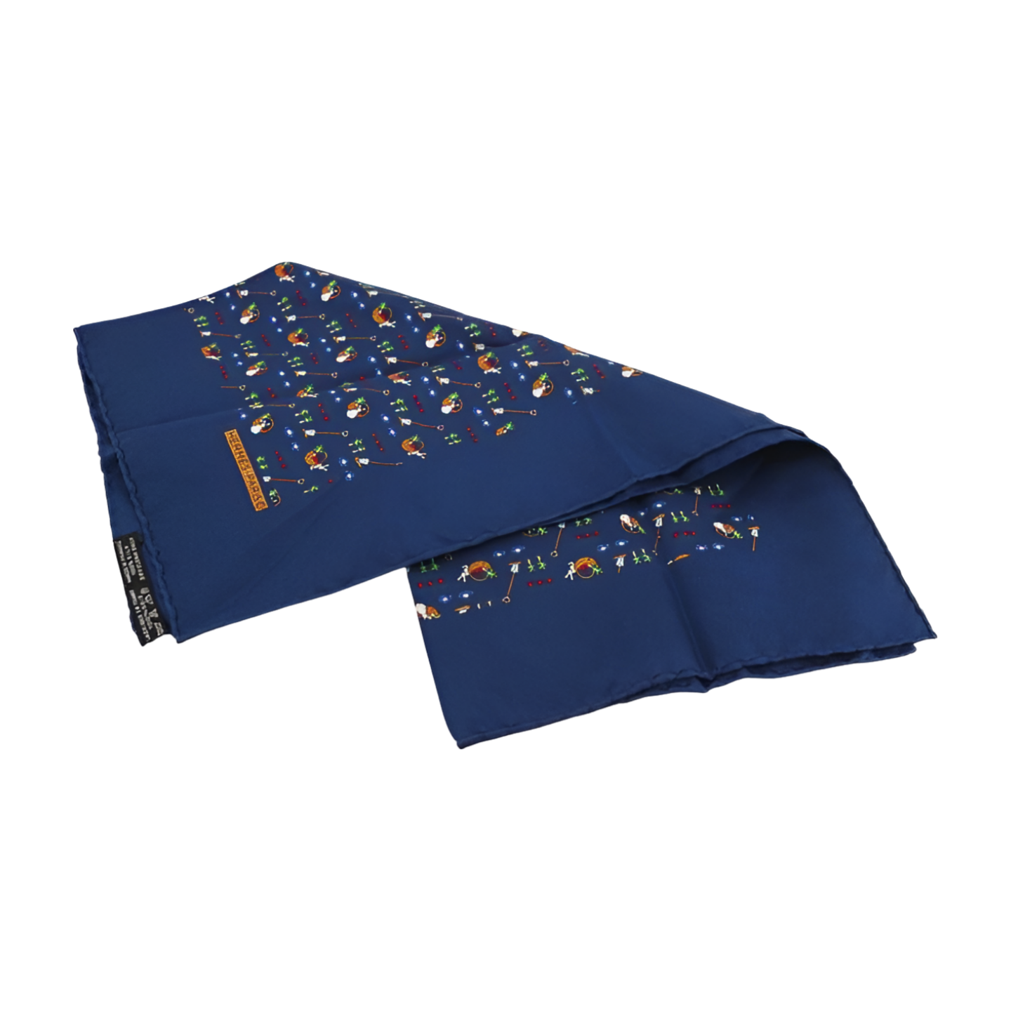 6495 - Hermes Lapins Rabbits Silk Scarf - Navy