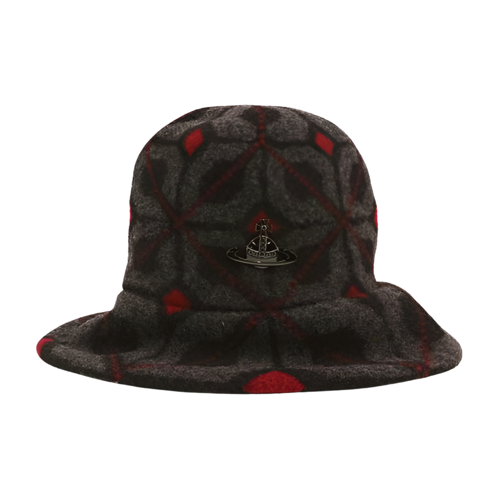 6465 - Vivienne Westwood Orb Plate Pattern Hat Black