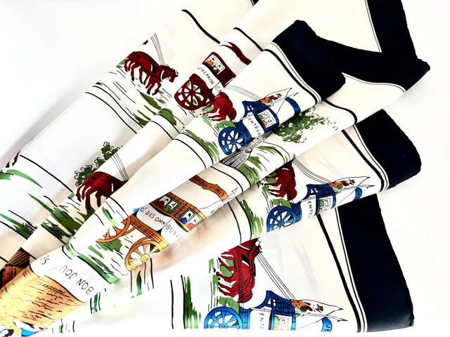 6494 - Hermes Jeu des Omnibus et Dames Blanches Silk Carre 90