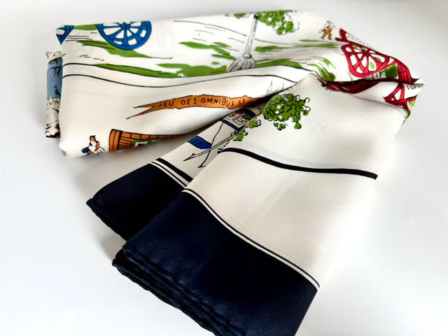 6494 - Hermes Jeu des Omnibus et Dames Blanches Silk Carre 90