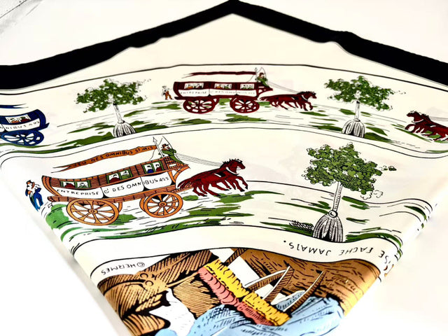 6494 - Hermes Jeu des Omnibus et Dames Blanches Silk Carre 90