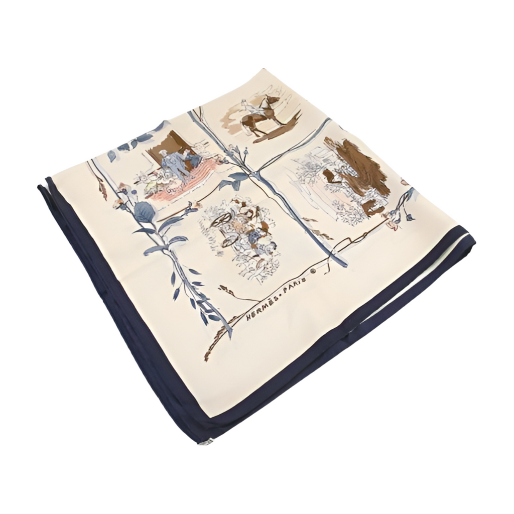 6500 - Hermes Carre 90 - Madame De S Gur Silk Scarf with Box