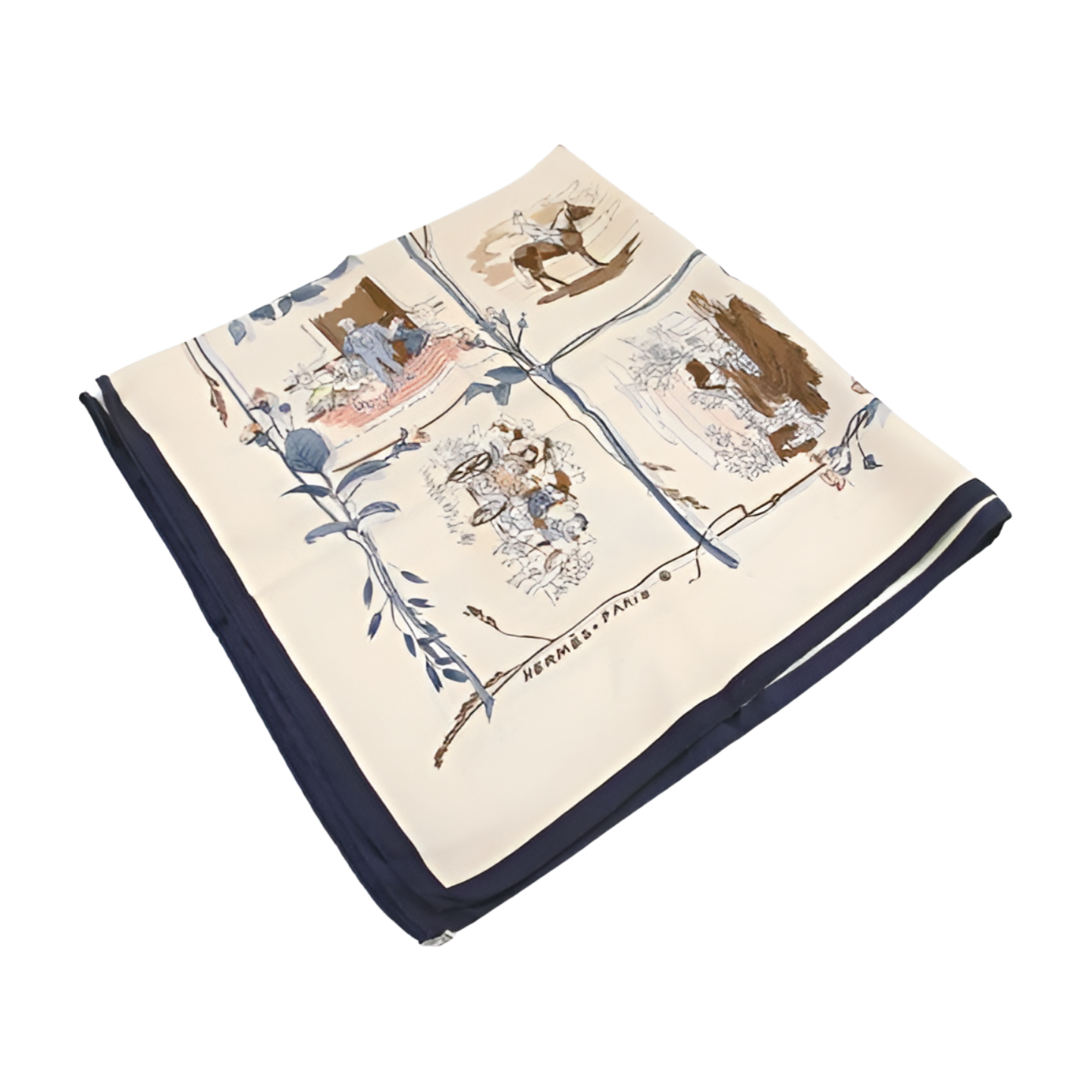 6500 - Hermes Carre 90 - Madame De S Gur Silk Scarf with Box