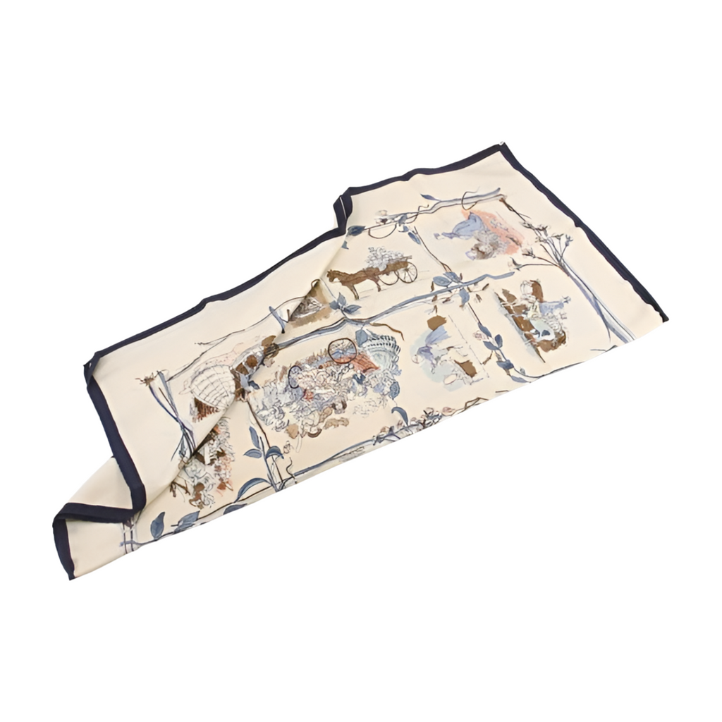 6500 - Hermes Carre 90 - Madame De S Gur Silk Scarf with Box