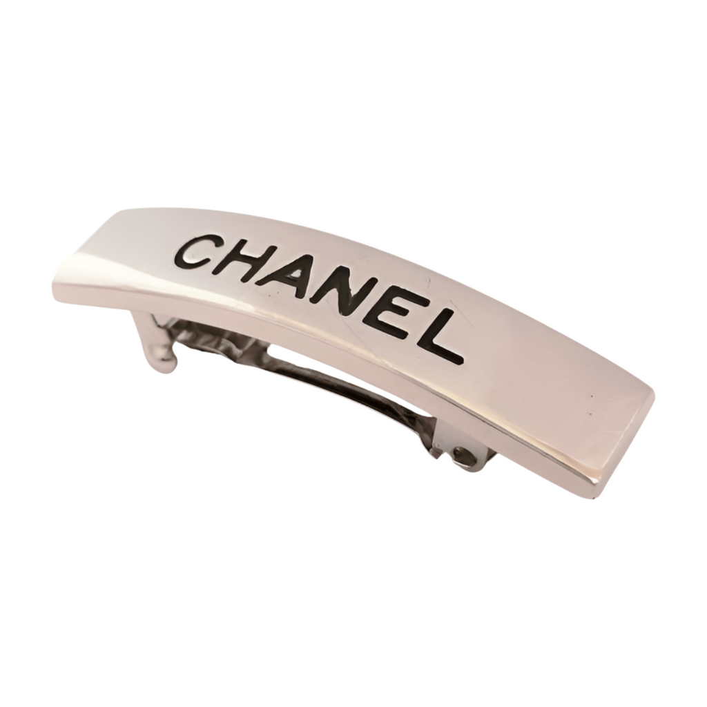 6504 - Chanel Logo Silver Barrette - Silver