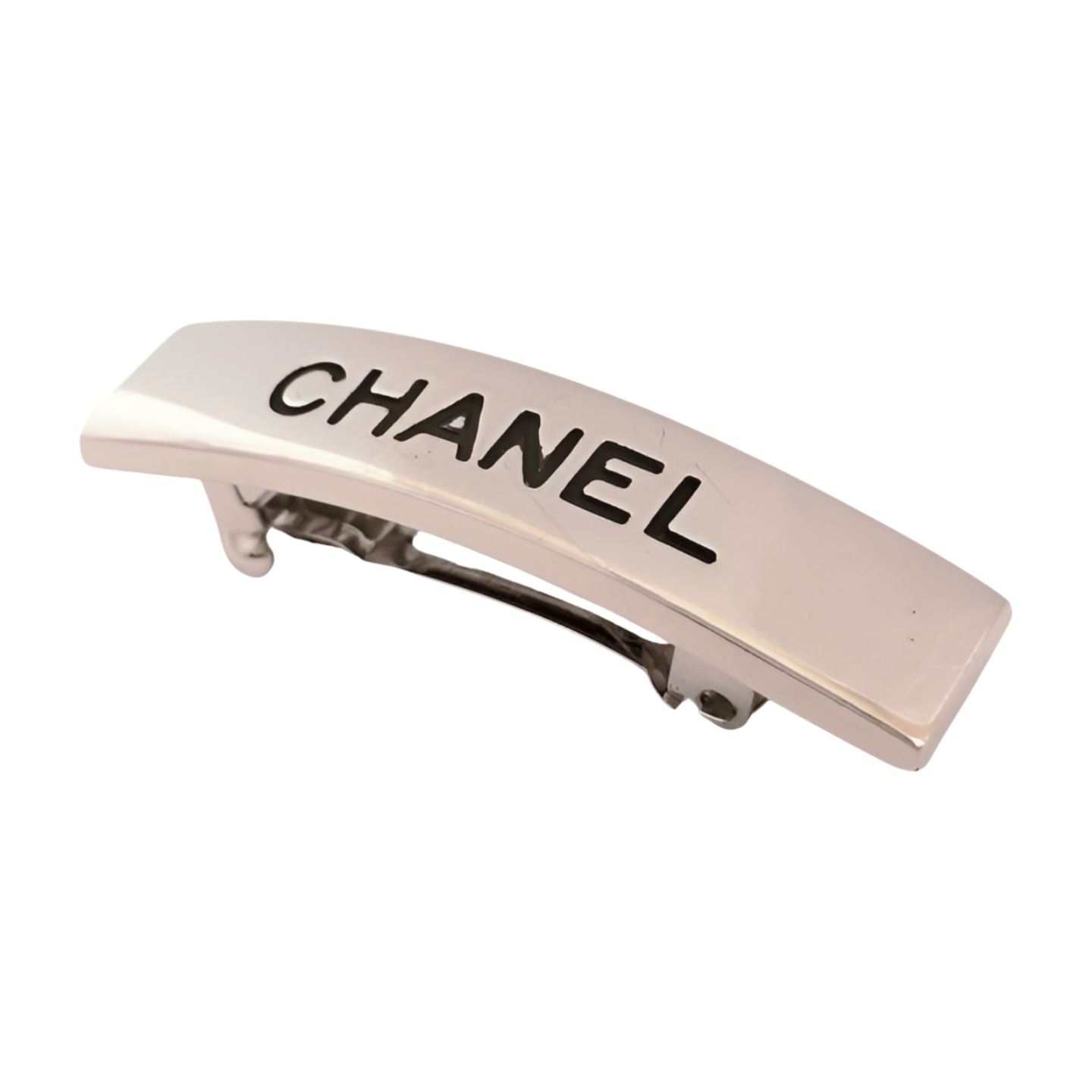 6504 - Chanel Logo Silver Barrette - Silver