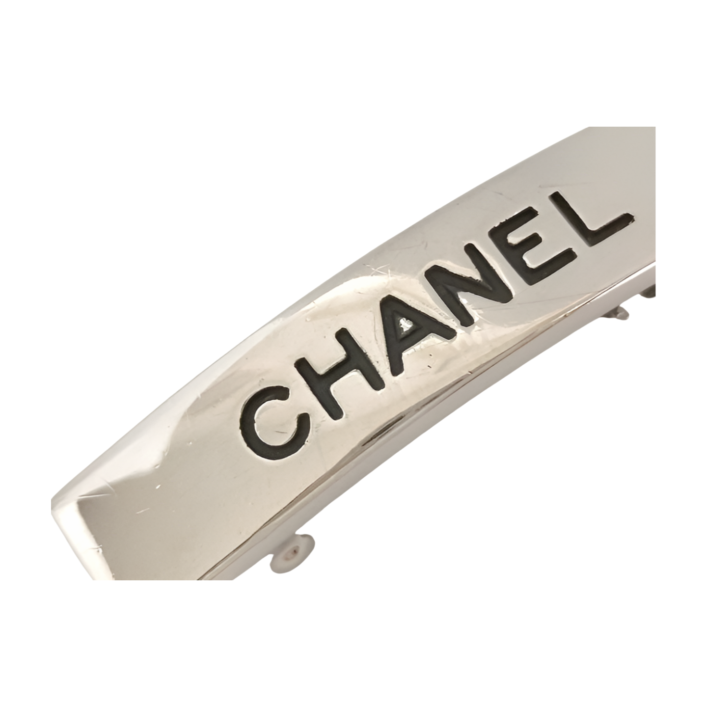 6504 - Chanel Logo Silver Barrette - Silver