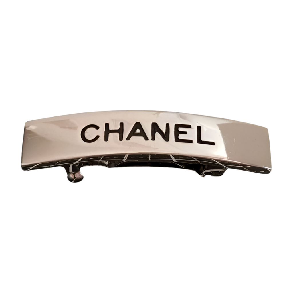 6504 - Chanel Logo Silver Barrette - Silver