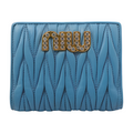 6515 - Miu Miu Matelasse Bi-Fold Wallet Blue