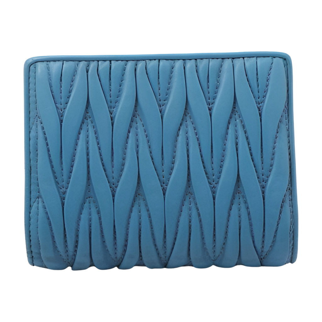 6515 - Miu Miu Matelasse Bi-Fold Wallet Blue
