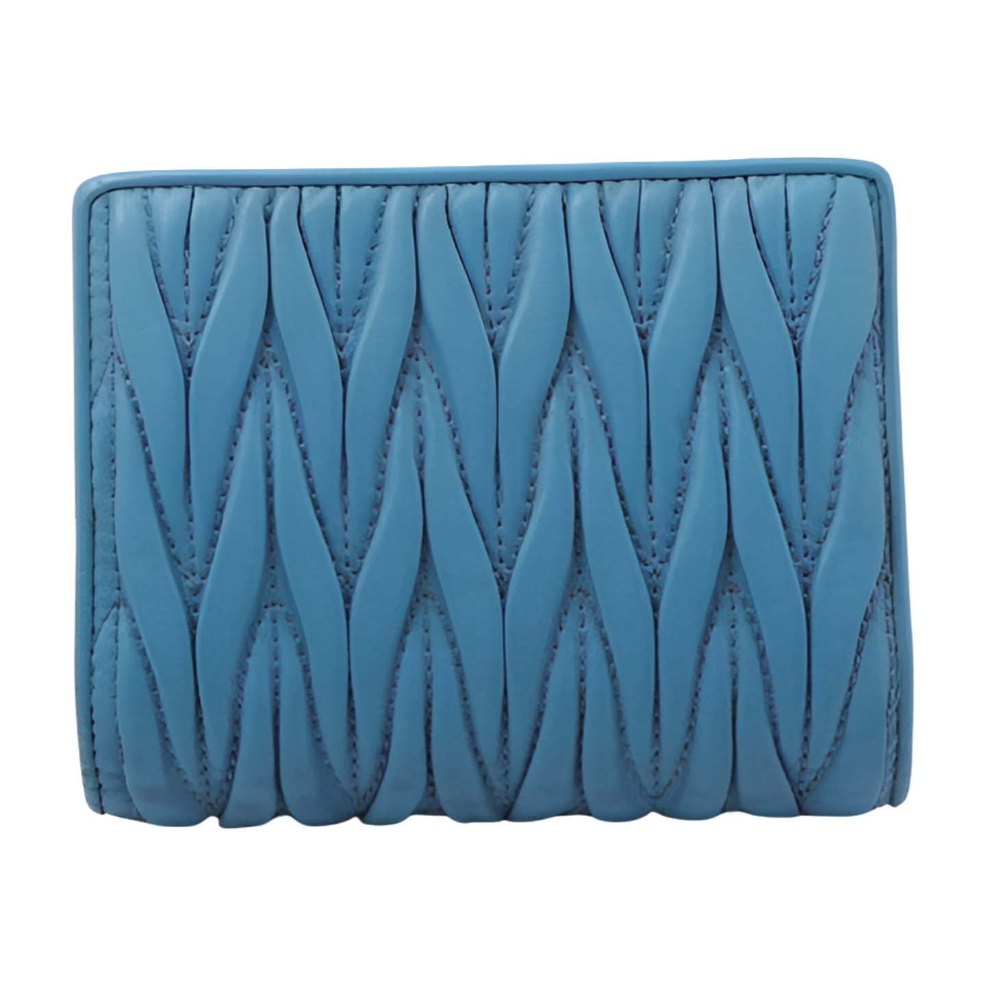 6515 - Miu Miu Matelasse Bi-Fold Wallet Blue