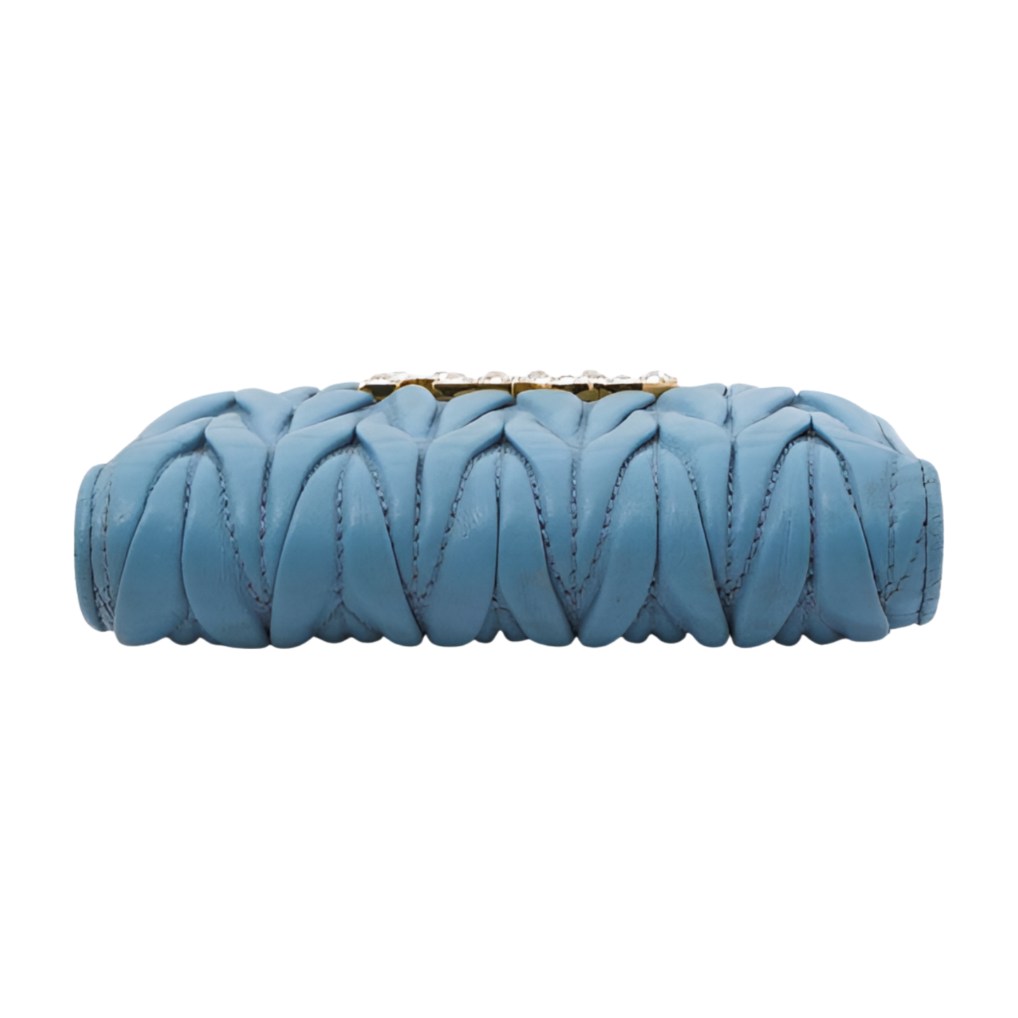 6515 - Miu Miu Matelasse Bi-Fold Wallet Blue