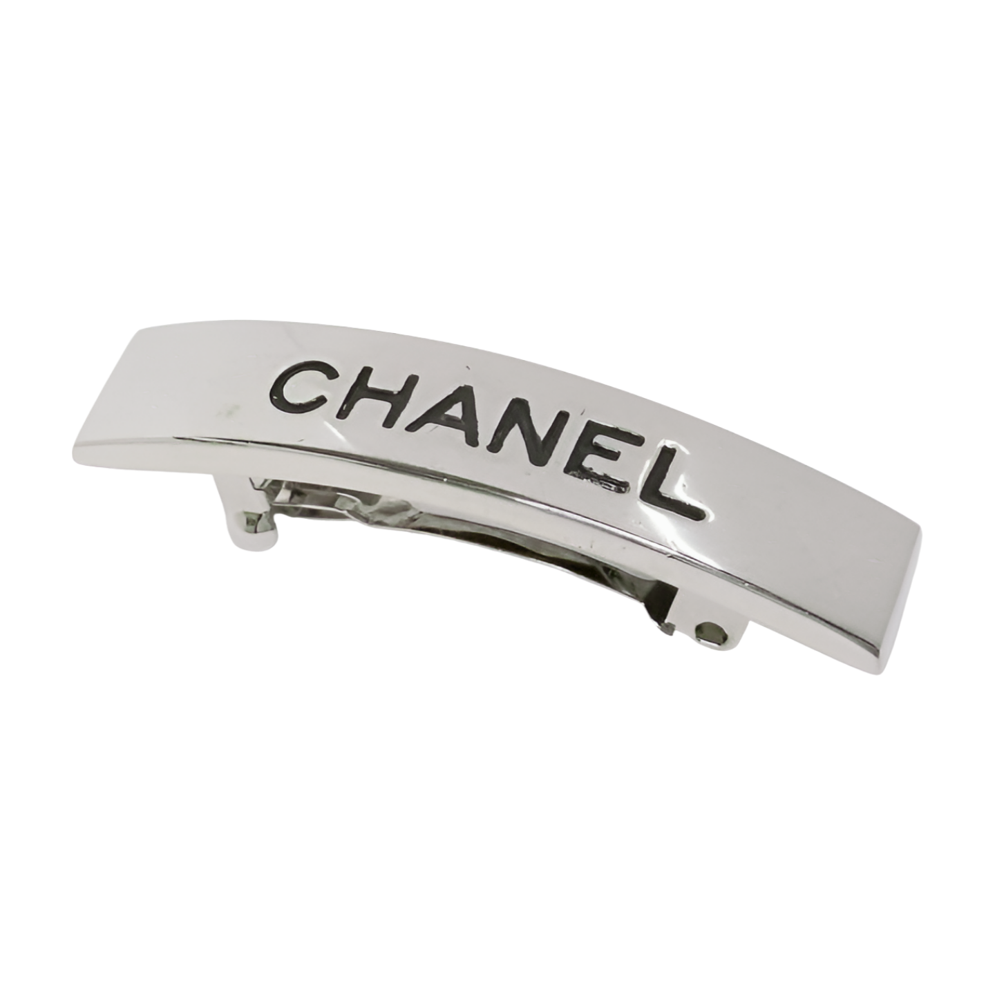 6518 - Chanel Logo Silver Barrette - Silver