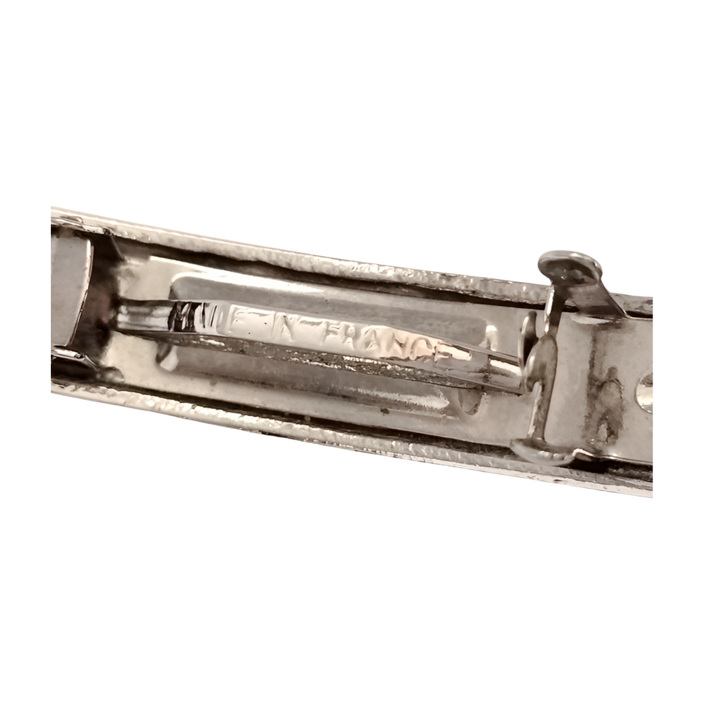 6518 - Chanel Logo Silver Barrette - Silver