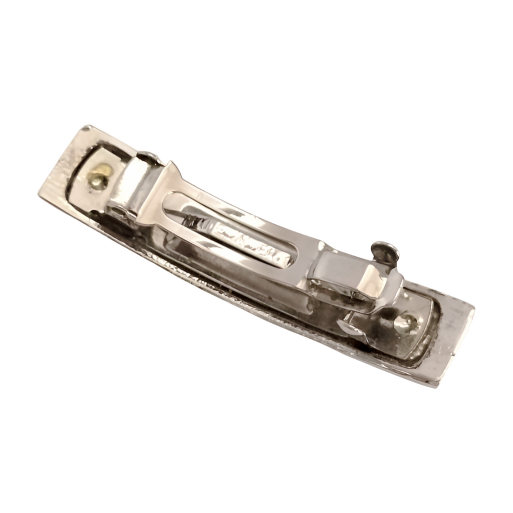 6518 - Chanel Logo Silver Barrette - Silver