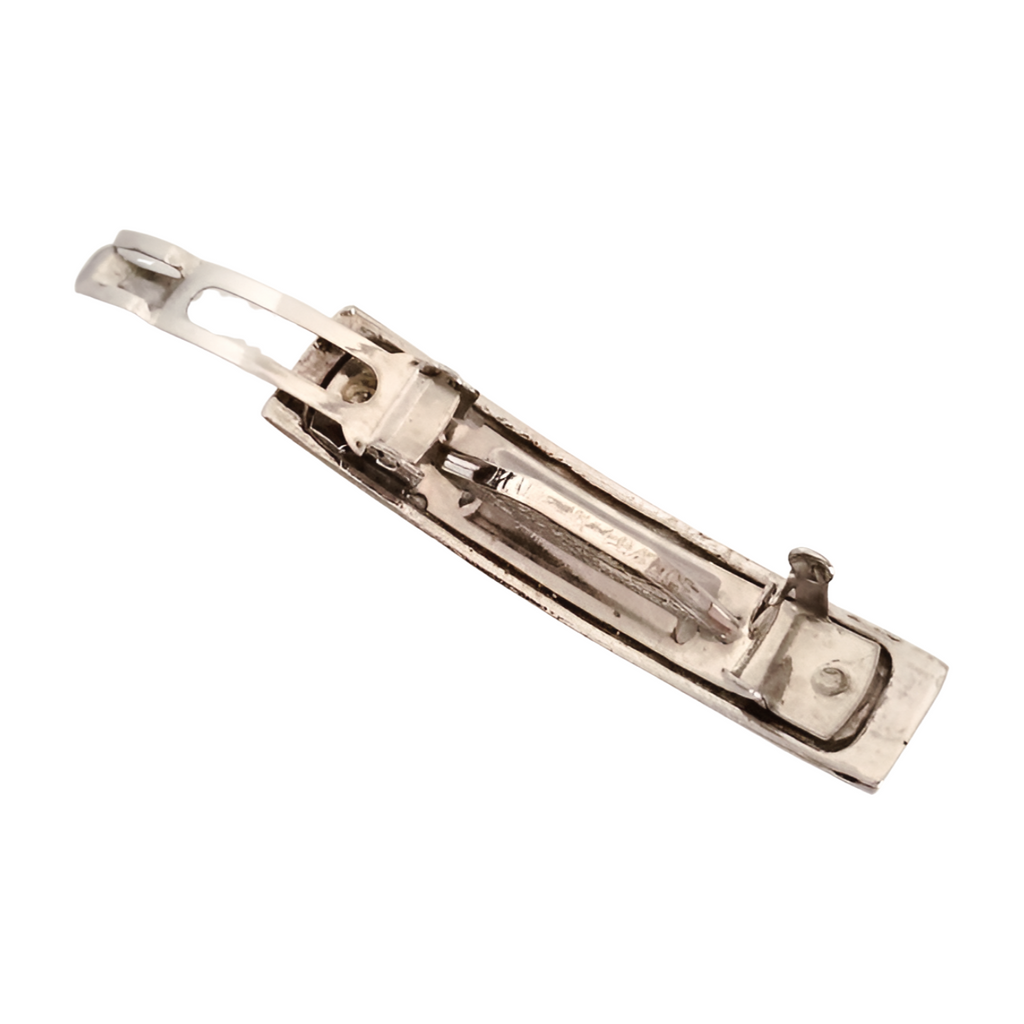 6518 - Chanel Logo Silver Barrette - Silver