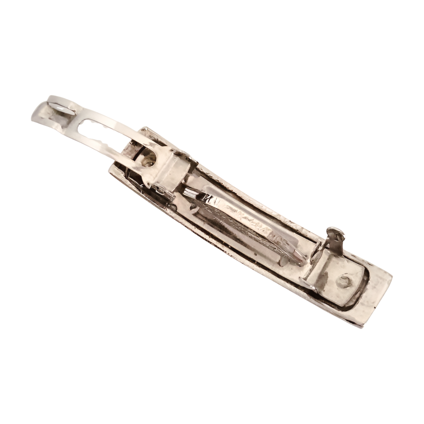 6518 - Chanel Logo Silver Barrette - Silver