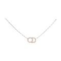 6567 - Dior CD Logo Rhinestone Necklace in Silver