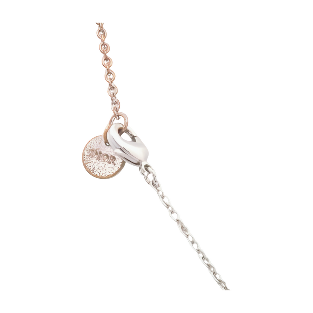 6567 - Dior CD Logo Rhinestone Necklace in Silver