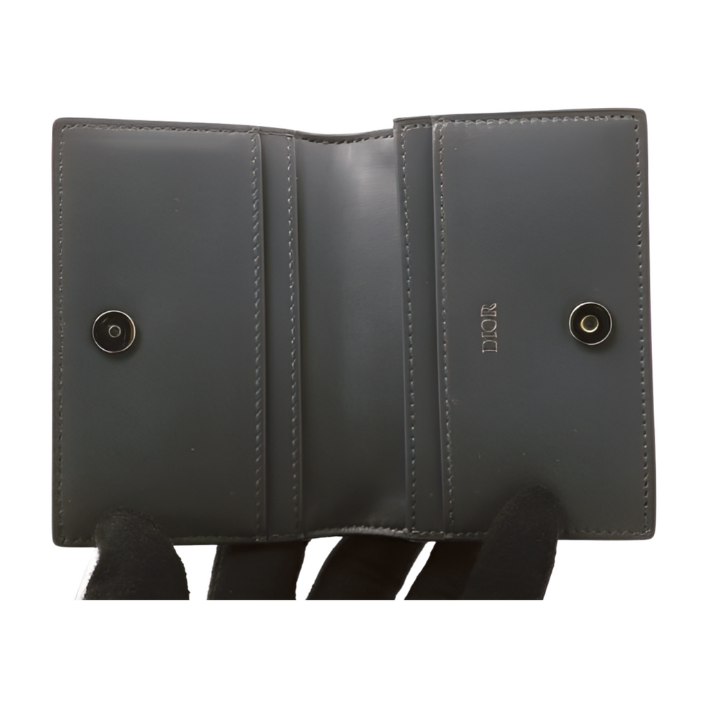 6579 - Dior Card Wallet Gray Leather & Trotter