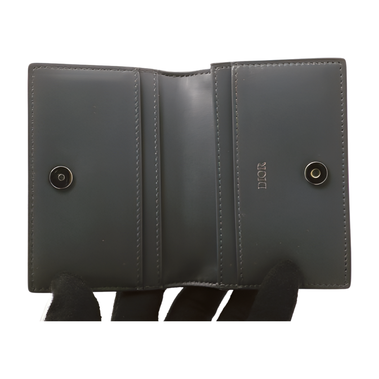 6579 - Dior Card Wallet Gray Leather & Trotter