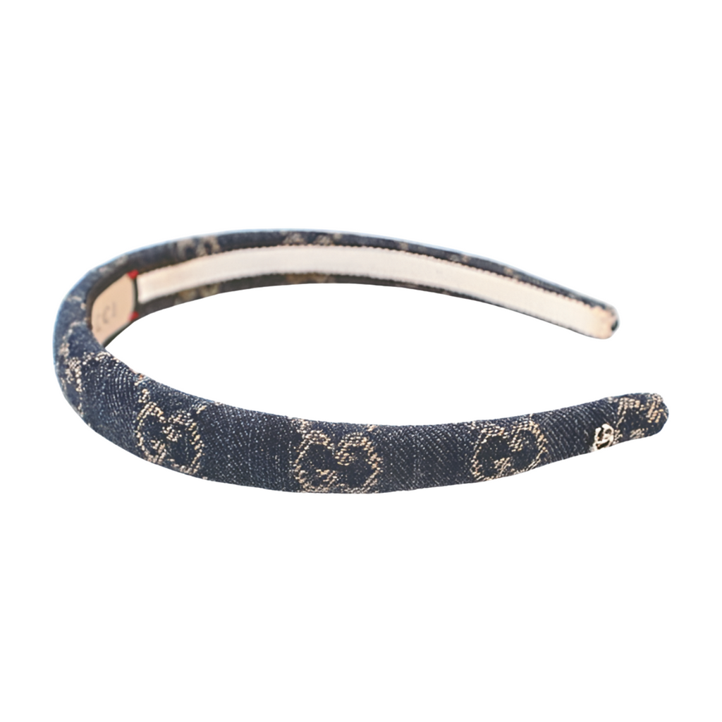 6709 - Gucci GG Denim Headband - Blue - NWT