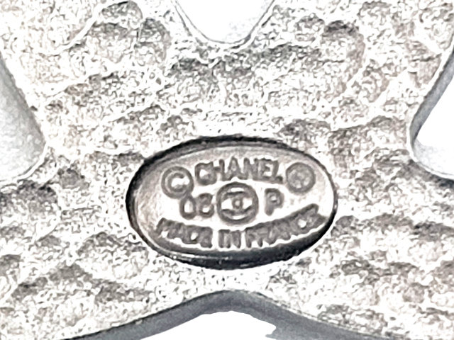 6873 - Chanel CC Coco Mark Large Crystal Rhinestone Necklace Silver