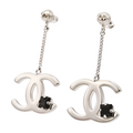 6772 - Chanel Drop Earrings Silver - Chanel Earring(S) / Silver / Very Good