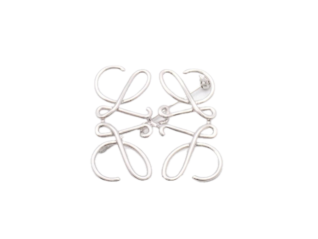 6802 - Loewe Anagram Brooch Silver Palladium Pin Brooch